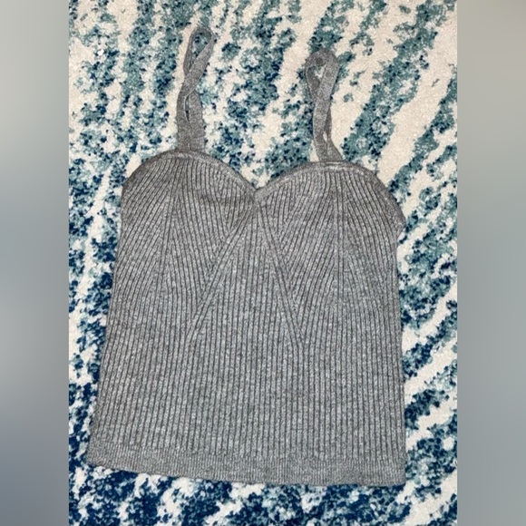 Wild Fable Gray Women's Ribbed Cropped Tank Top - Picture 1 of 6